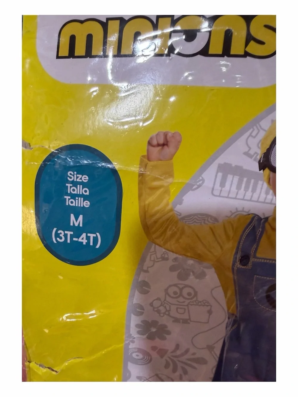 Minion-Inspired Kids Overalls Costume - Yellow & Blue size 3T-4T bob